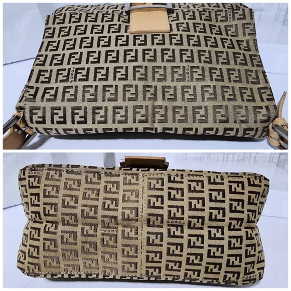 Authentic Fendi Zucchino Canvas Mamma Forever Shoulder Bag Brown/Beige - Picture 7 of 13